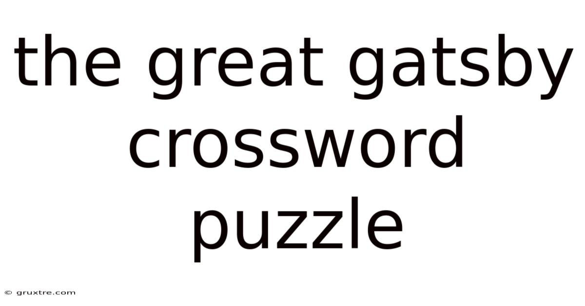 The Great Gatsby Crossword Puzzle