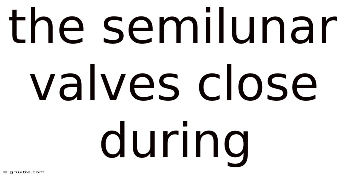 The Semilunar Valves Close During
