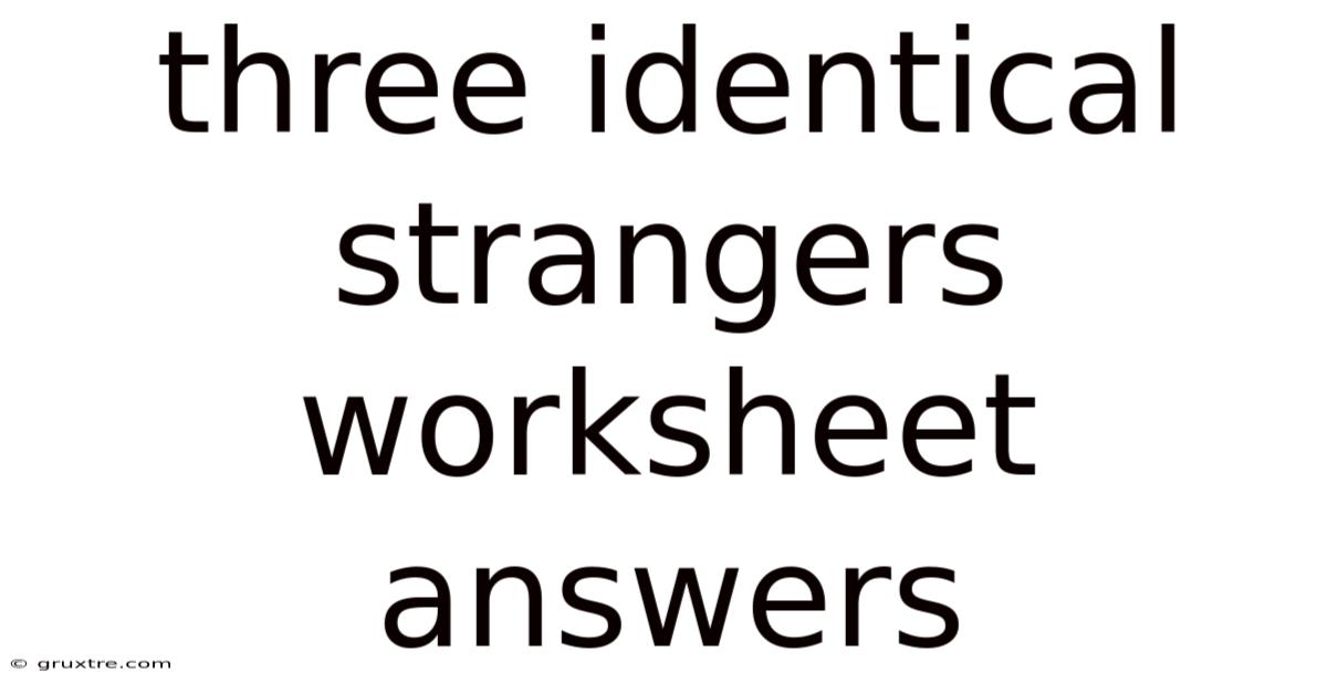 Three Identical Strangers Worksheet Answers