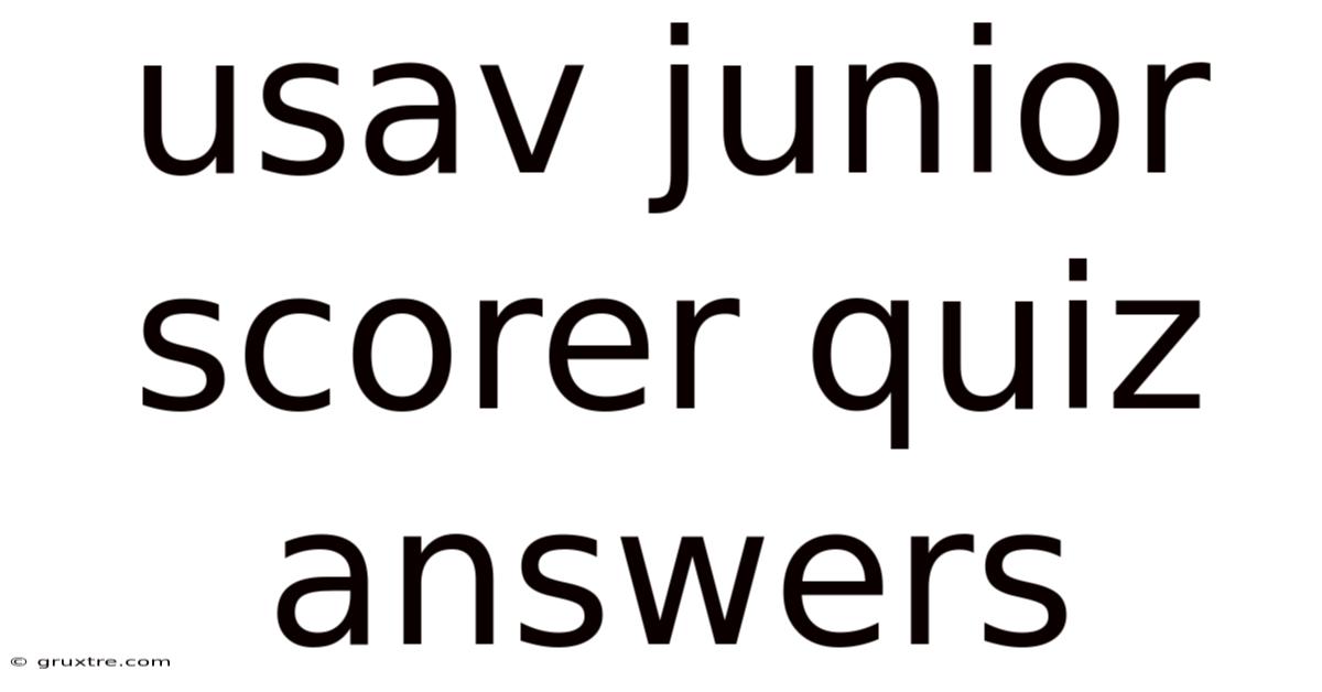 Usav Junior Scorer Quiz Answers