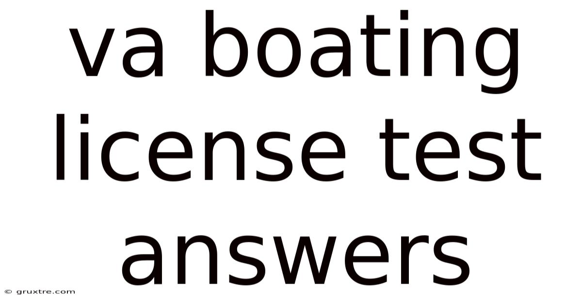 Va Boating License Test Answers