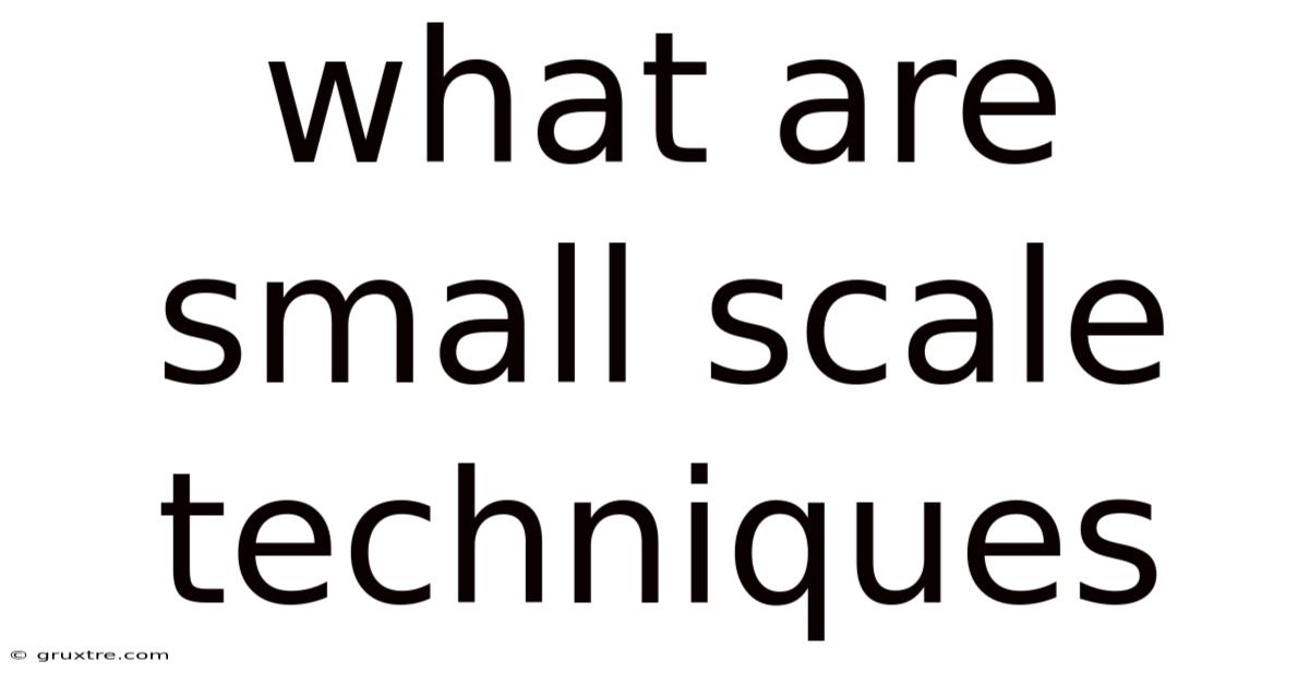 What Are Small Scale Techniques