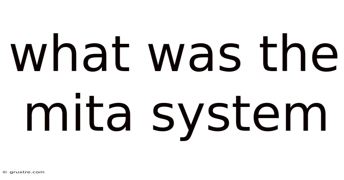 What Was The Mita System