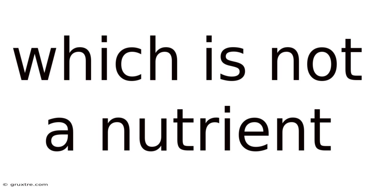 Which Is Not A Nutrient