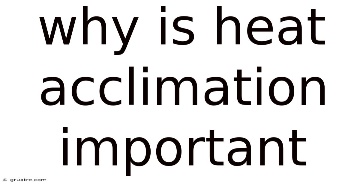 Why Is Heat Acclimation Important