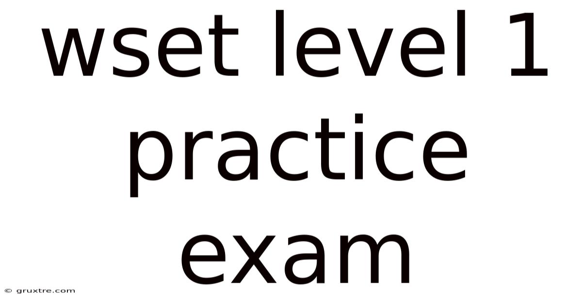 Wset Level 1 Practice Exam